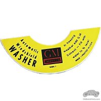1941-1958 GM Washer Decal - Yellow